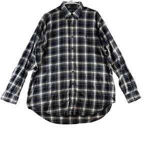 Ralph Lauren Long Sleeve Button Down Shirt Mens Large Black Plaid Preppy Country